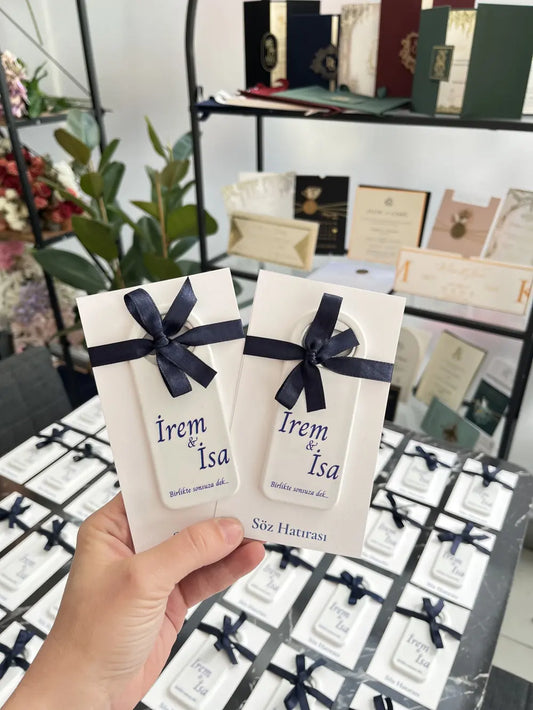Açacak Magnet - Kişiye Özel Kart Tasarımlı ve Kurdeleli (25 li)
