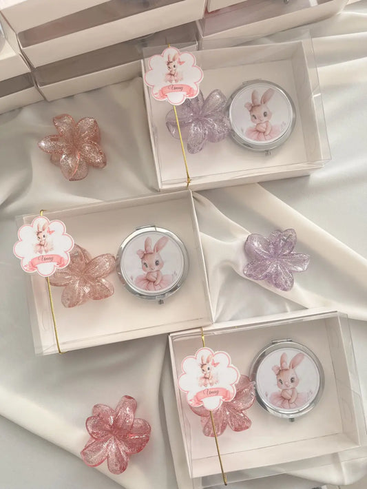 Kutulu Metal Ayna ve Lotus Toka Seti