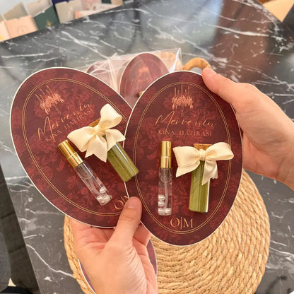 Kına ve Fıs Fıs Kolonya Şişesi 6cm - Özel Kart Kesimli