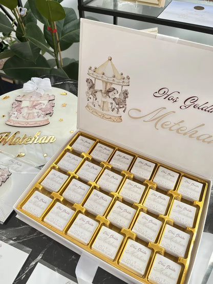 Mukavva Çikolata Kutusu - Özel Kesimli İsim ve Figür