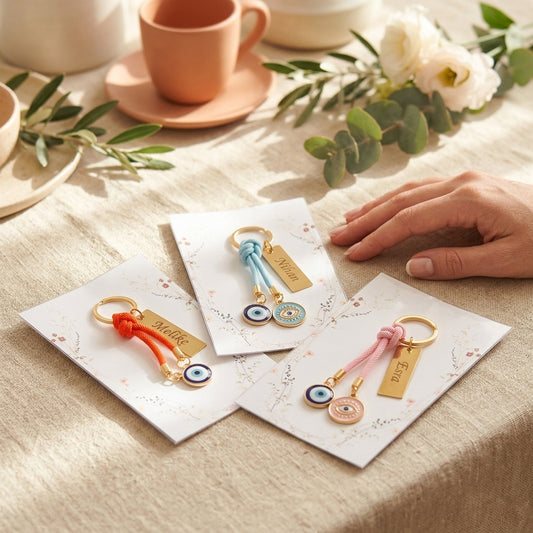 Nazar Boncuklu Premium Kalite Kartlı Anahtarlık